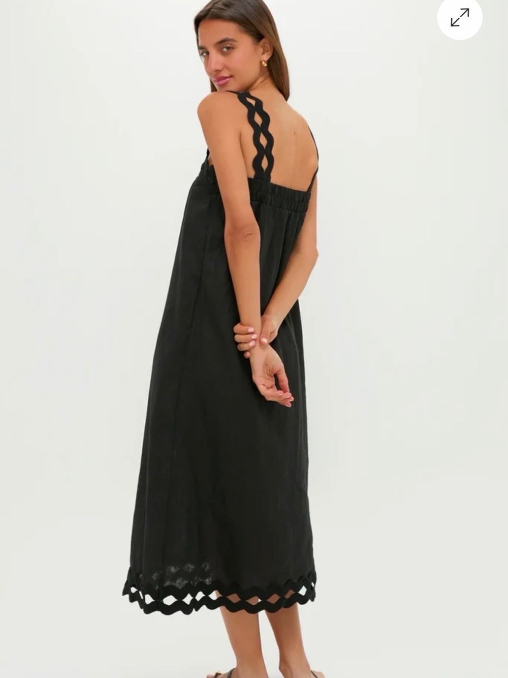 Tuckernuck Black Ric Rac Ellen Linen Dress XS NWT - Picture 4 of 8